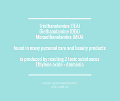 Triethanolamine (TEA), DEA and MEA in skincare